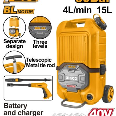 Aparat de Spalat cu Presiune 40V Rezervor 15L INGCO CPWLI4006