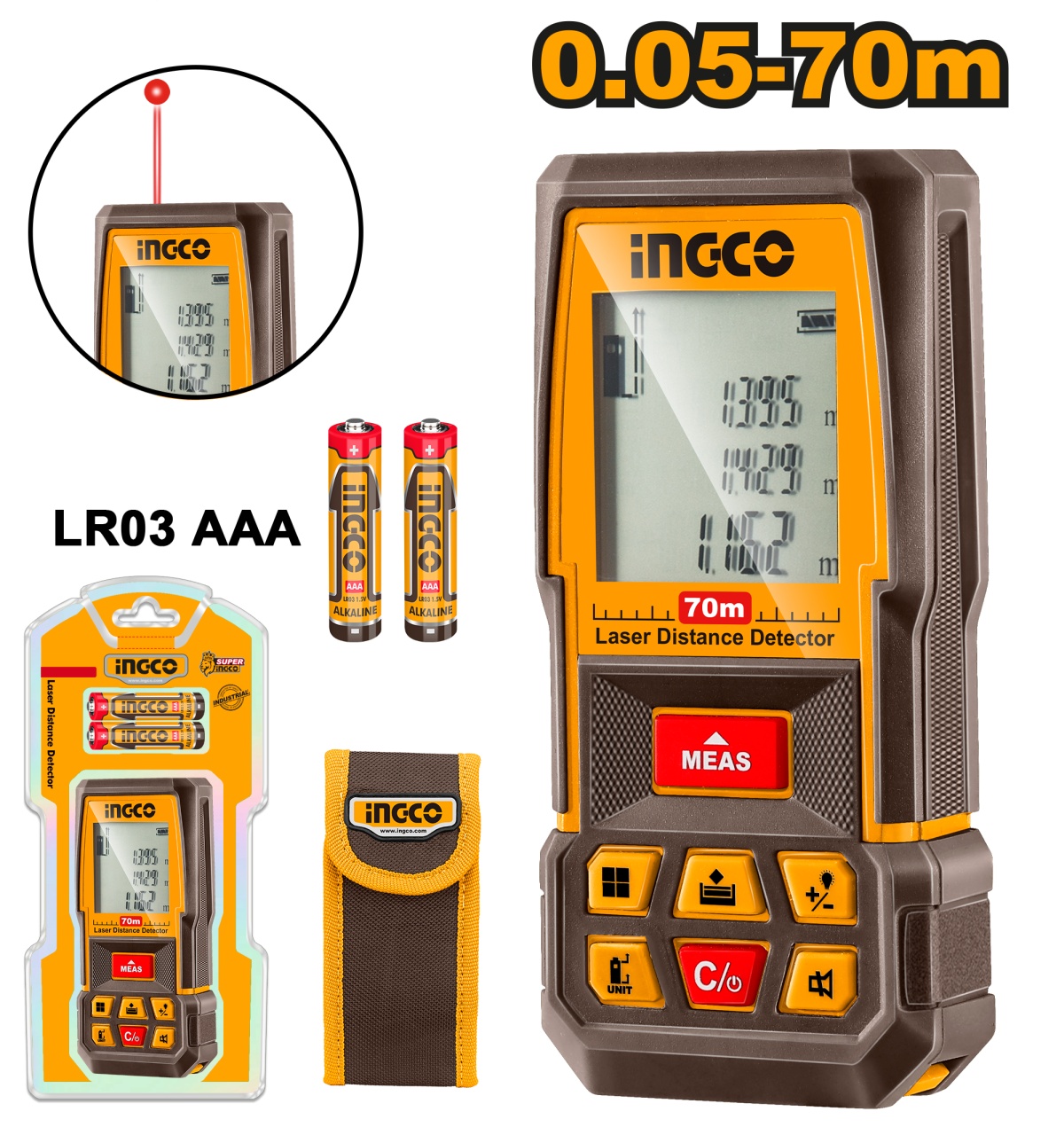 Aparat Masura Distanta cu Laser 70m INGCO HLDD0708