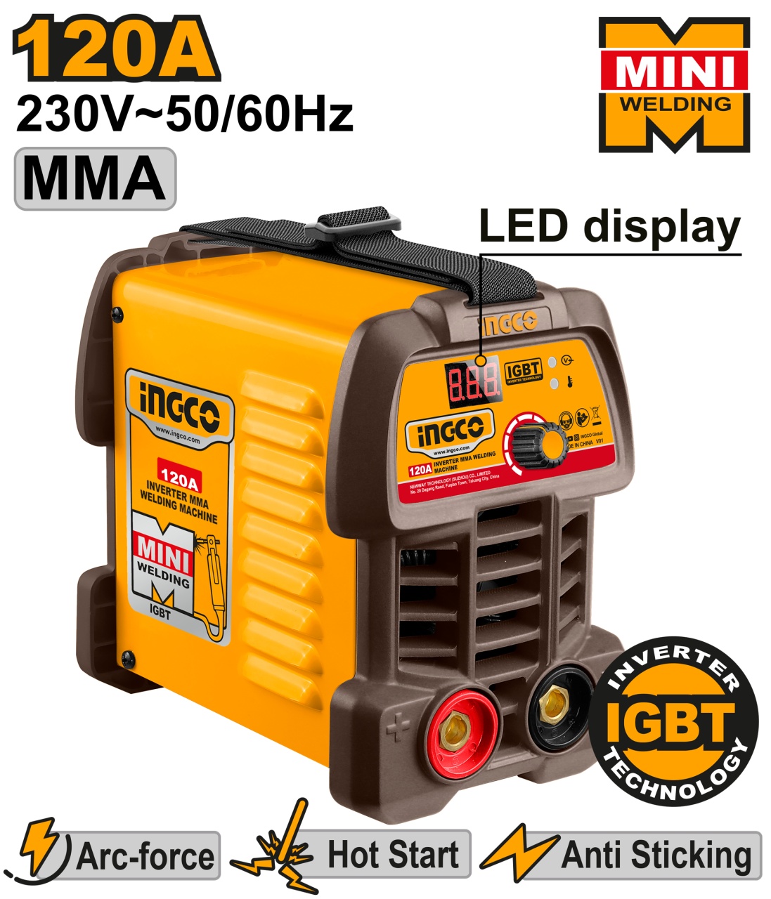 Aparat Sudura cu Invertor MMA 120A INGCO ING-MMA12049E