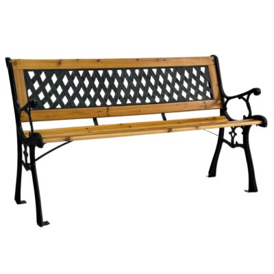 Bancă grădină SOLE 125x52x74 cm din lemn, oțel și PVC – Default Title