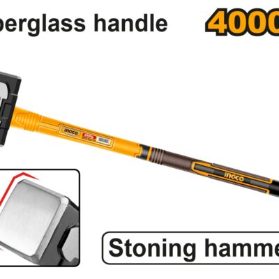 Baros 4kg cu Maner Fibra INGCO HSTH83498 Profesional pentru Demolari si Constructii, Ciocan Greu din Otel Forjat cu Absorbtie Vibratii si Control Bun