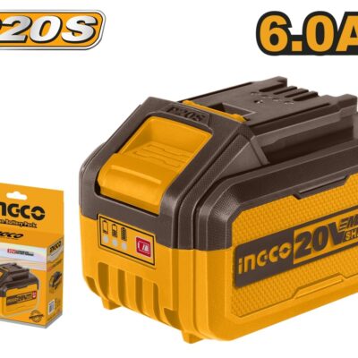 Baterie (Acumulator) 20V 6Ah Li-Ion INGCO FBLI2060 P20S pentru Scule Electrice, Autonomie Mare si Indicator LED