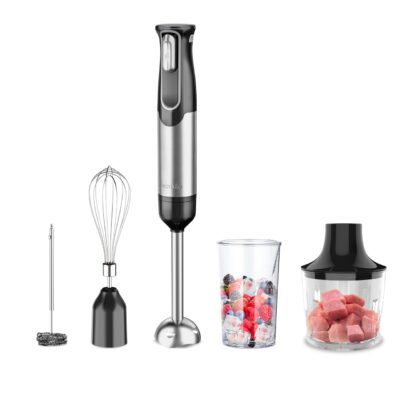 Blender Mixer cu Baterie 5 in 1 Rosu/Inox