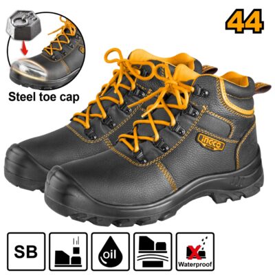 Bocanci Protectie Negri cu Varf Metalic 42 INGCO SSH04SB.42