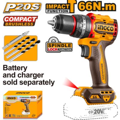 Bormasina 20V 66nm cu Impact Fara Baterie INGCO CIDLI206681