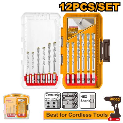 Burghie pentru Beton Set 12buc INGCO AKDL12206