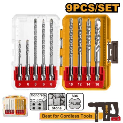 Burghie SDS PLUS pentru Beton Set 9buc INGCO AKDL30906