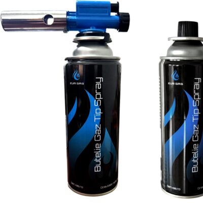 Butelie Gaz 227g Tip Spray EurGas pentru Aragaz Camping si Arzatoare, Cartus Gaz Portabil Compatibil