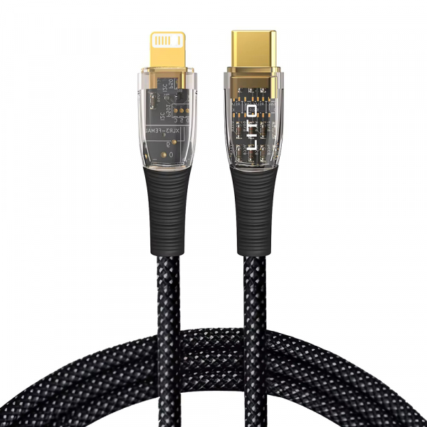 Cablu Date si Incarcare USB-C – Lightning Lito LD01, 27W, 1.2m, Negru