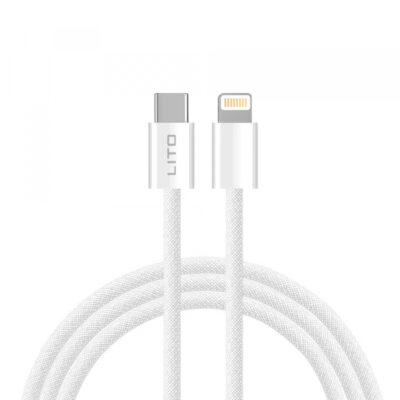 Cablu Date si Incarcare USB-C – Lightning Lito LD04CL, 27W, 1m, Alb