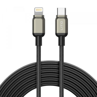 Cablu Date si Incarcare USB-C – Lightning Lito LD17, 20W, 1m, Negru