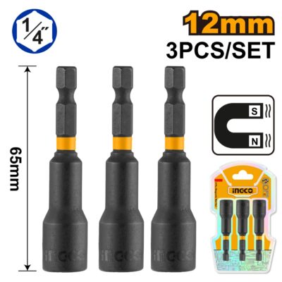 Cheie Magnetica Impact 1/4 12mm Set 3 buc INGCO AMN1231