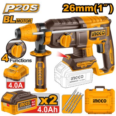Ciocan Rotopercutor 20V BL 26mm cu 2 Acumulatori 4Ah
