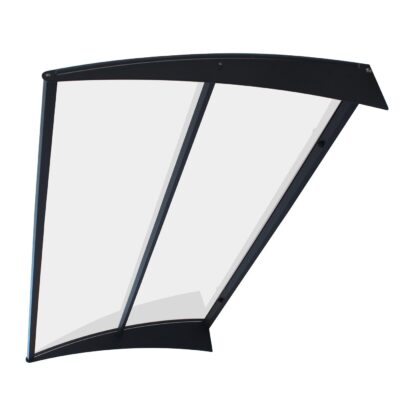 Copertină COR PRO 140×80 cm din aluminiu și plexiglas – Negru/Transparent – Negru/Transparent