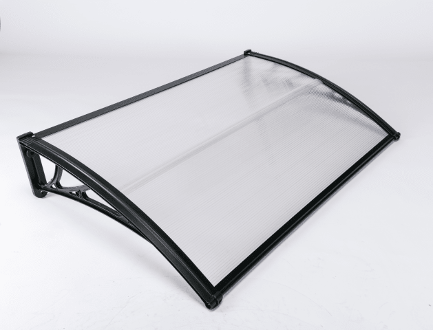 Copertină ECO 120×100 cm din policarbonat – Negru/Transparent – Negru/Transparent
