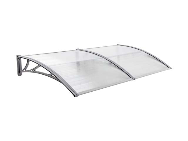 Copertină ECO 200×120 cm din policarbonat – Gri/Transparent – Gri/Transparent