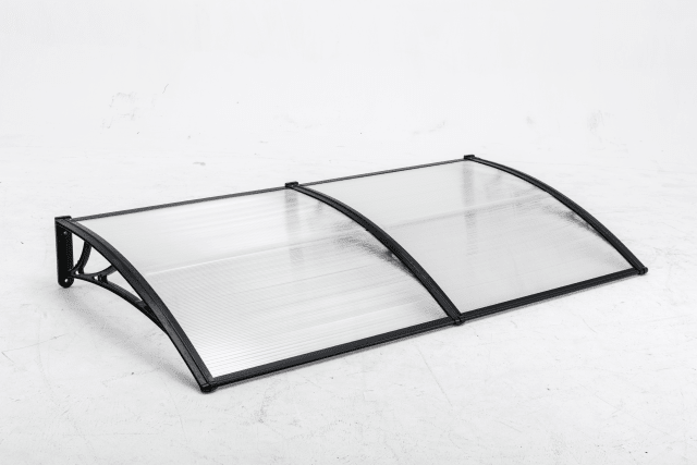 Copertină ECO 150×150 cm din policarbonat – Negru/Transparent – Negru/Transparent