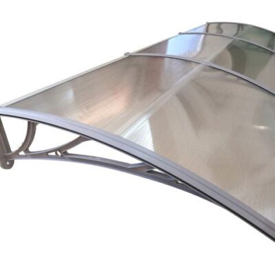 Copertină ECO 300×100 cm din policarbonat – Gri/Transparent – Gri/Transparent
