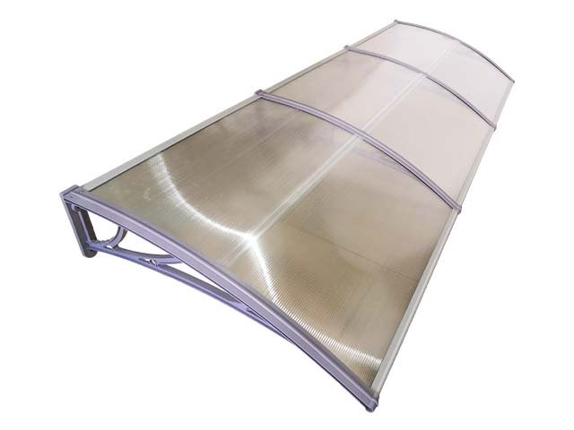 Copertină ECO 300×60 cm din policarbonat – Gri/Transparent – Gri/Transparent