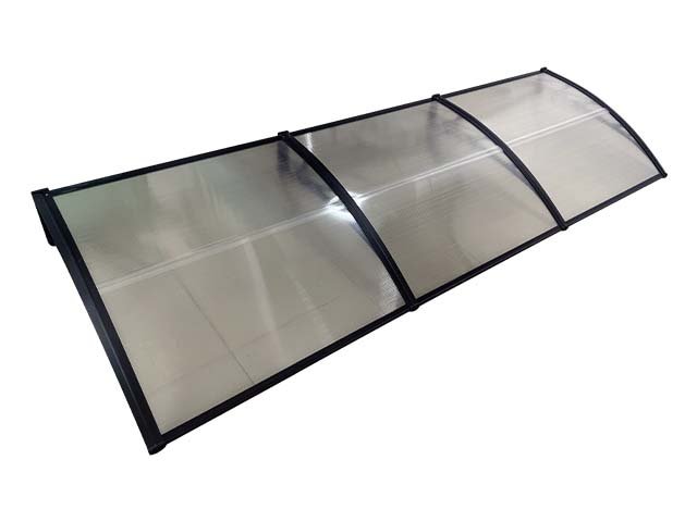 Copertină ECO 300×60 cm din policarbonat – Negru/Transparent – Negru/Transparent