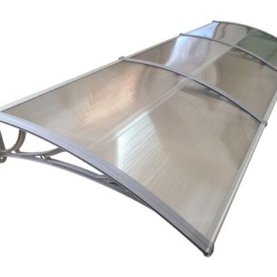 Copertină ECO 360×80 cm din policarbonat – Gri/Transparent – Gri/Transparent