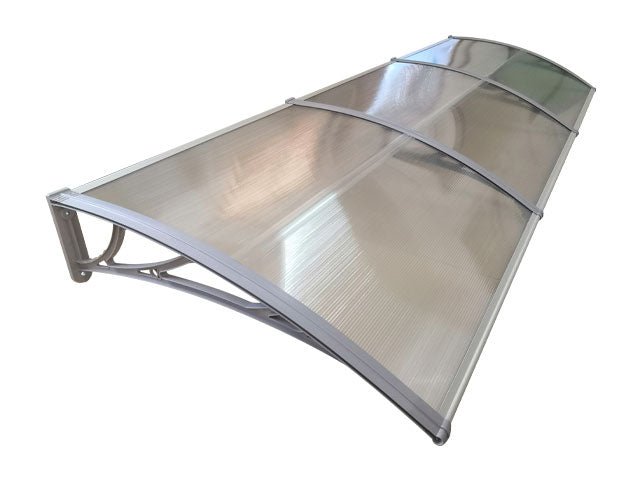 Copertină ECO 300×80 cm din policarbonat – Gri/Transparent – Gri/Transparent