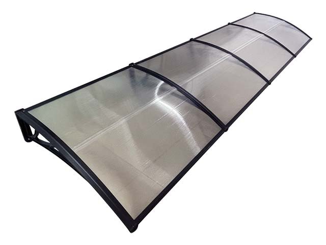 Copertină ECO 400×100 cm din policarbonat – Negru/Transparent – Negru/Transparent