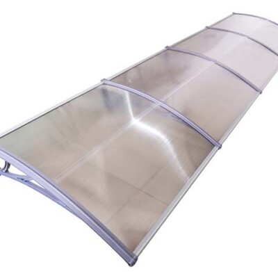 Copertină ECO 400×80 cm din policarbonat – Gri/Transparent – Gri/Transparent