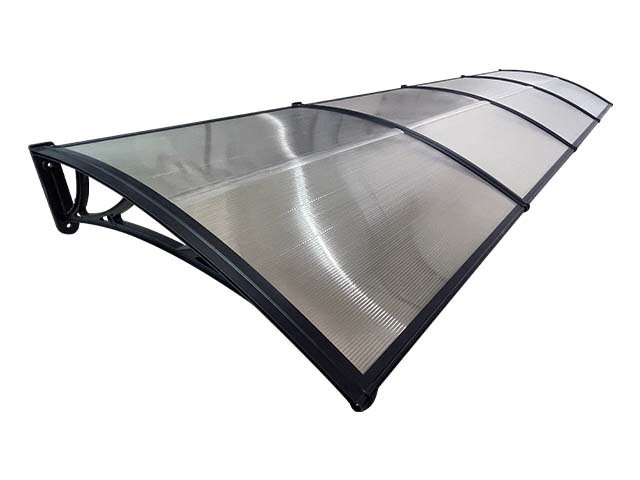 Copertină ECO 400×120 cm din policarbonat – Negru/Transparent – negru/Transparent