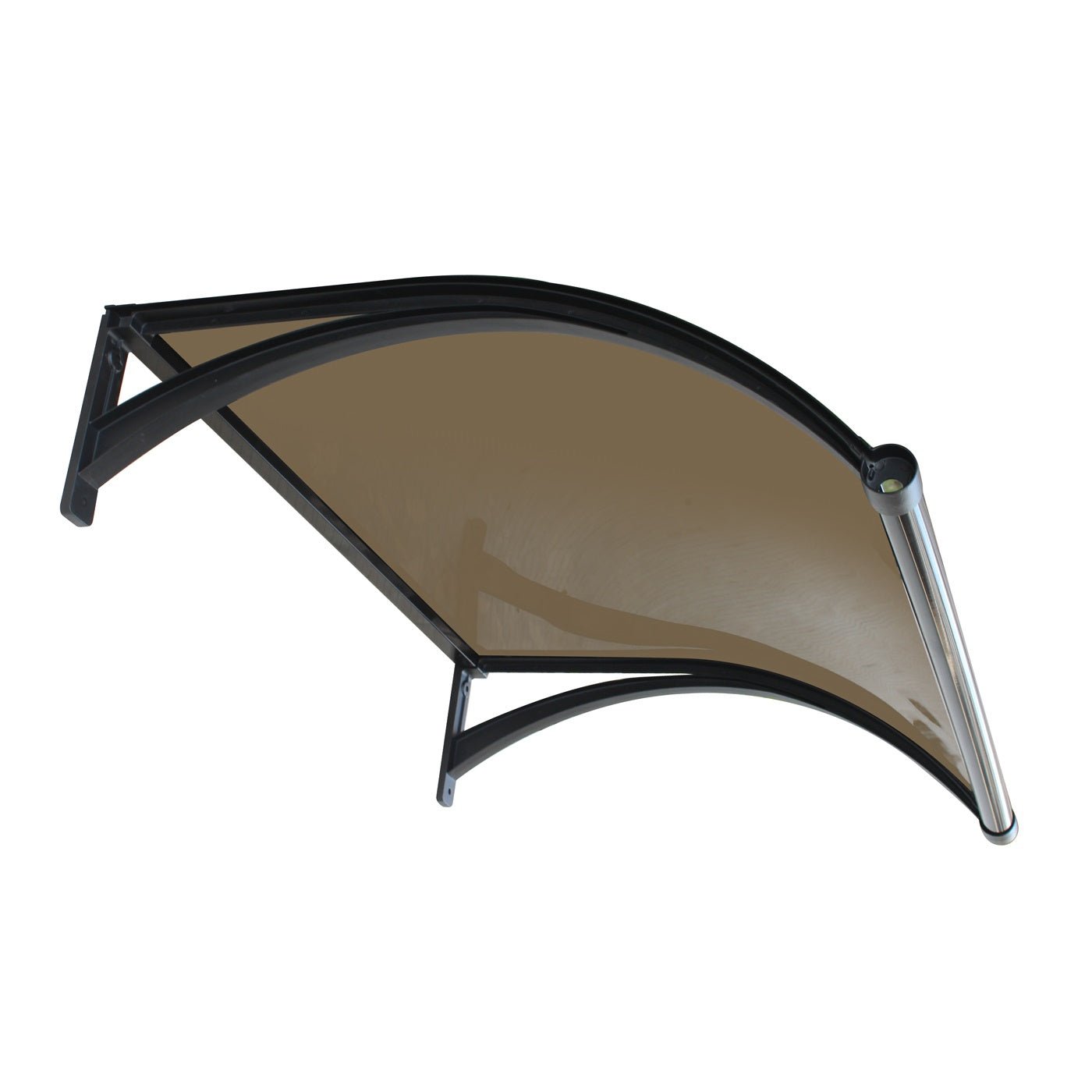 Copertină ERIC PRO cu jgheab 150×100 cm din plexiglas – Negru/Bronz – Negru/Bronz
