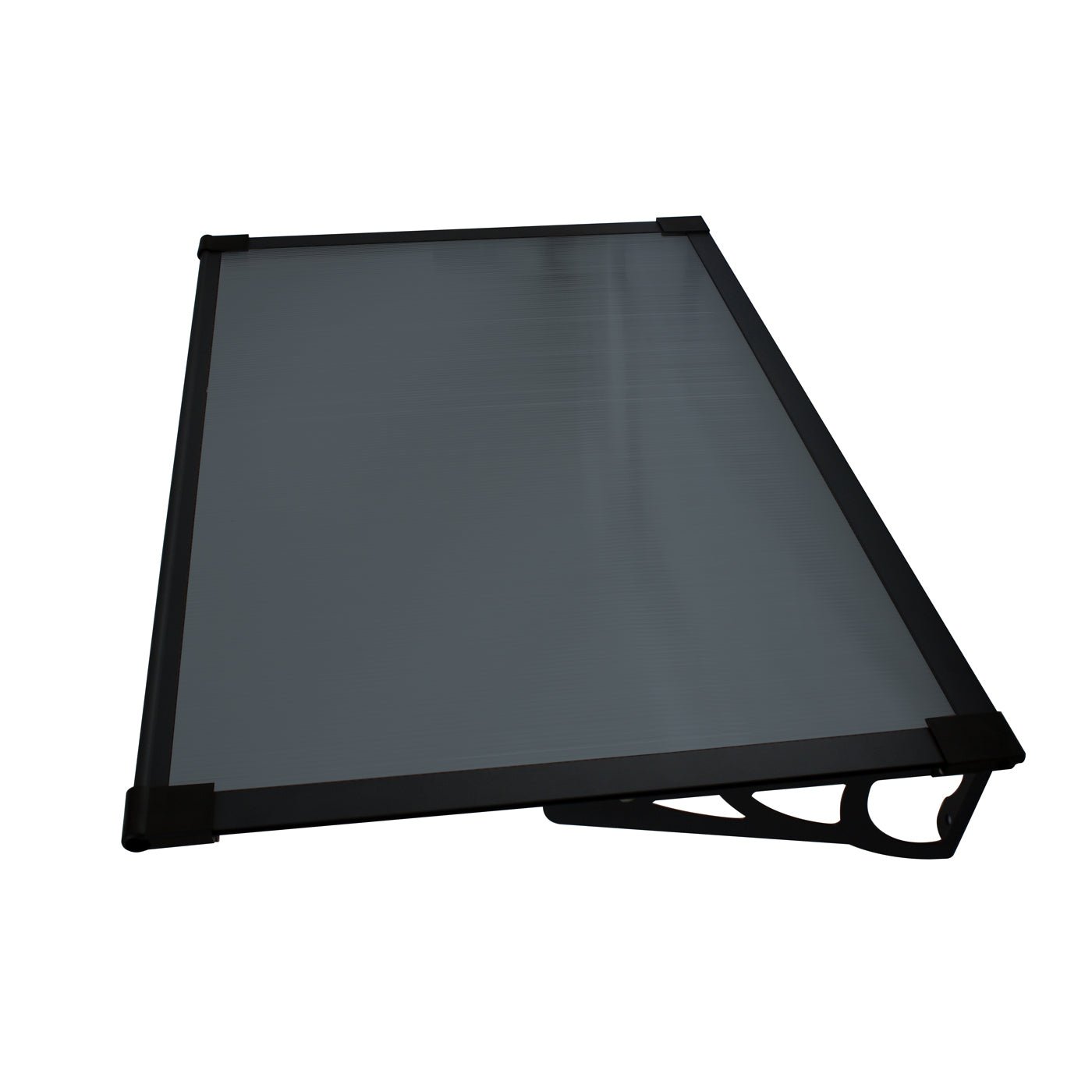 Copertină MAX PRO 150×80 cm din oțel, aluminiu și policarbonat – Negru/Antracit – Negru/Antracit