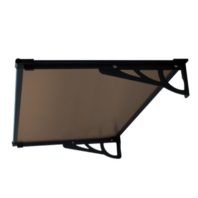 Copertină MAX PRO 120×80 cm din oțel, aluminiu și policarbonat – Negru/Bronz – Negru/Bronz
