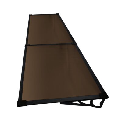 Copertină MAX PRO 240×80 cm din oțel, aluminiu și policarbonat – Negru/Bronz – Negru/Bronz