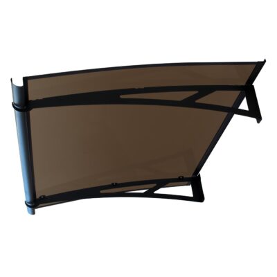 Copertină NEO PRO cu jgheab 150×100 cm din plexiglas – Negru/Bronz – Negru/Bronz