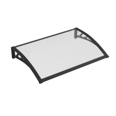 Copertină PREMIUM 100×60 cm, placă 6 mm dintr-o bucată – Negru/Transparent – Negru/Transparent