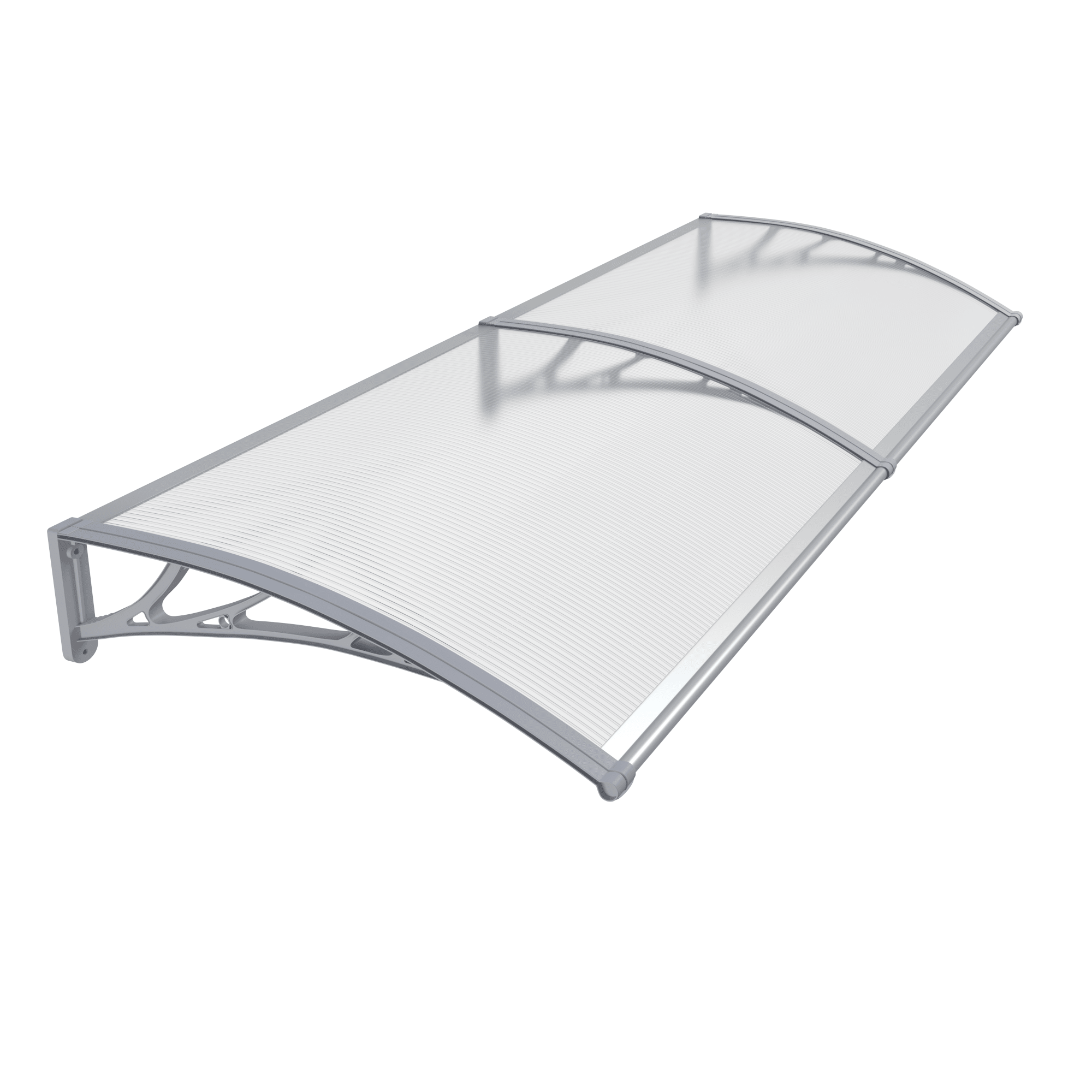 Copertină PREMIUM 150×120 cm, placă 6 mm dintr-o bucată – Gri/Transparent – Gri/Transparent