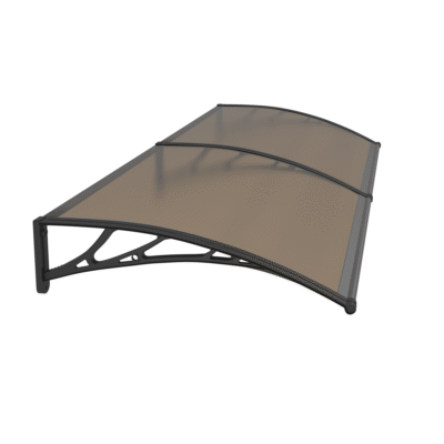 Copertină PREMIUM 240×120 cm, placă 6 mm dintr-o bucată – Negru/Bronz – Negru/Bronz