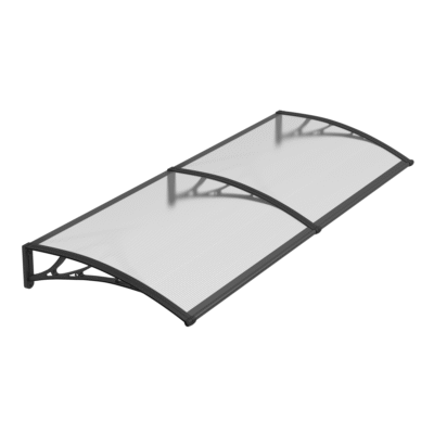 Copertină PREMIUM 200×120 cm, placă 6 mm dintr-o bucată – Gri/Transparenta – Gri/Transparent