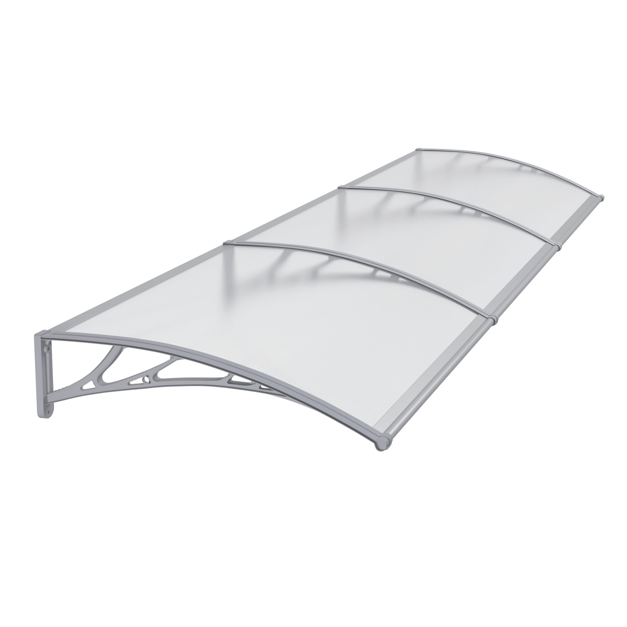Copertină PREMIUM 300×100 cm, placă 6 mm dintr-o bucată – Gri/Transparent – Gri/Transparent