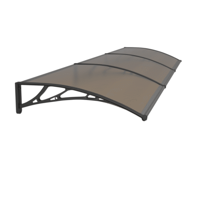 Copertină PREMIUM 300×120 cm, placă 6 mm dintr-o bucată – Negru/Bronz – Negru/Bronz