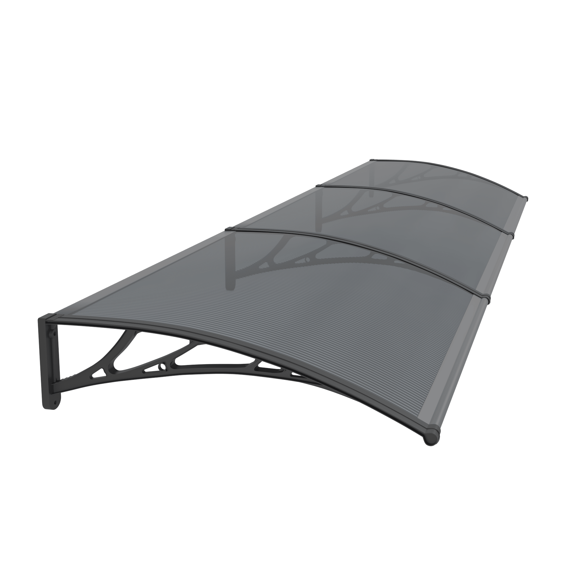 Copertină PREMIUM 300×80 cm, placă 6 mm dintr-o bucată – Negru/Antracit – Negru/Antracit