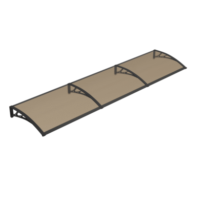 Copertină PREMIUM 300×80 cm, placă 6 mm dintr-o bucată – Negru/Bronz – Negru/Bronz