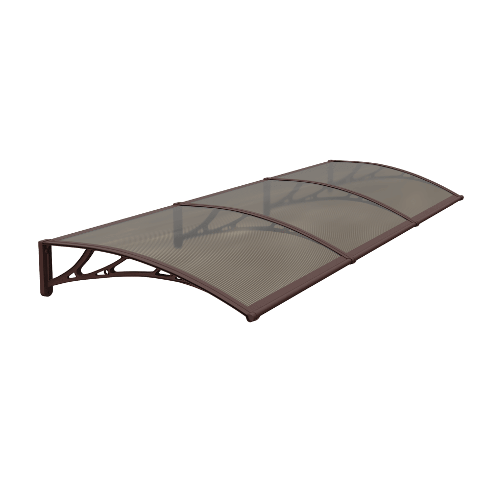 Copertină PREMIUM 360×80 cm, placă 6 mm dintr-o bucată – Maro/Bronz – Maro/Bronz