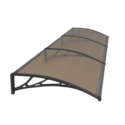 Copertină PREMIUM 360×80 cm, placă 6 mm dintr-o bucată – Negru/Bronz – Negru/Bronz