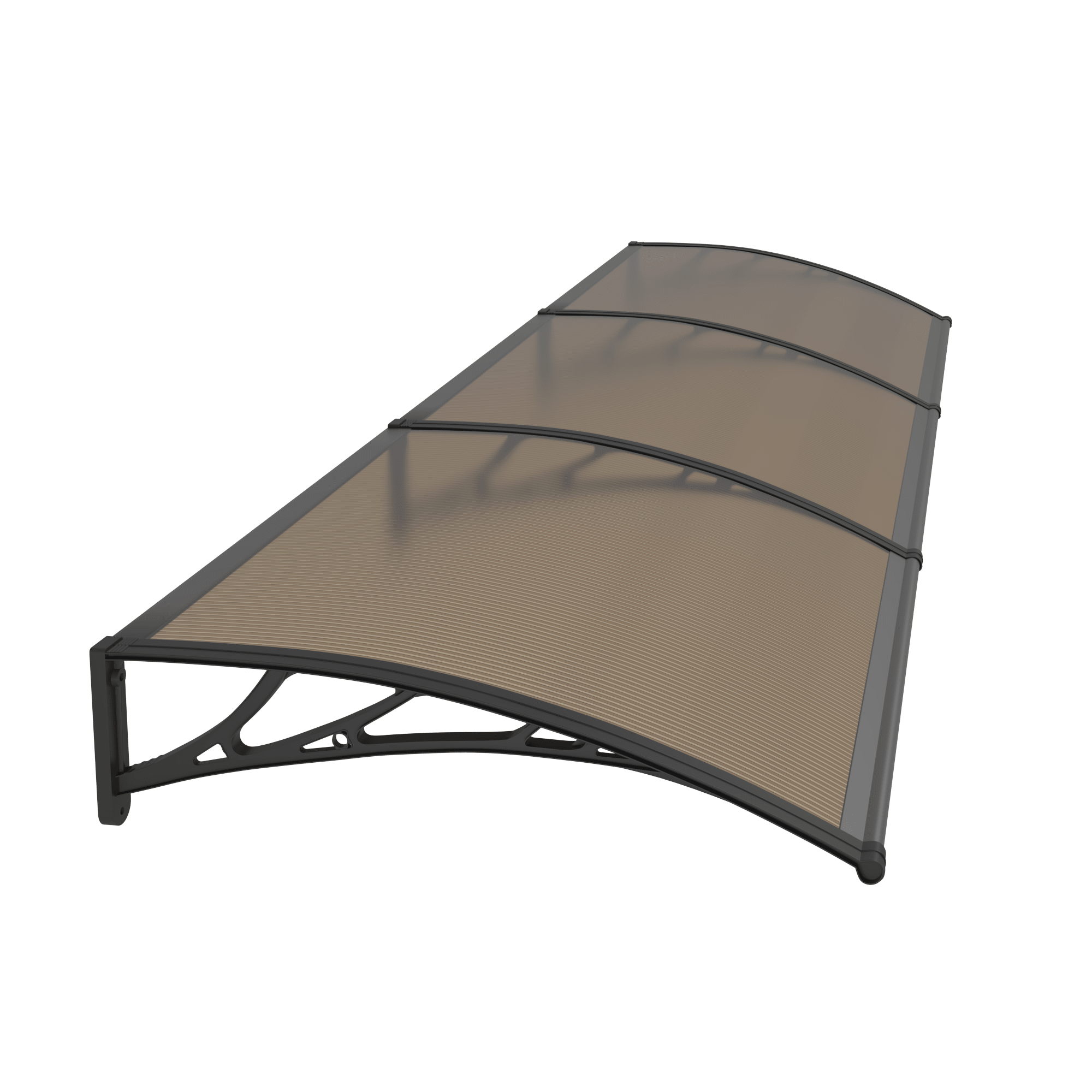 Copertină PREMIUM 360×80 cm, placă 6 mm dintr-o bucată – Negru/Bronz – Negru/Bronz