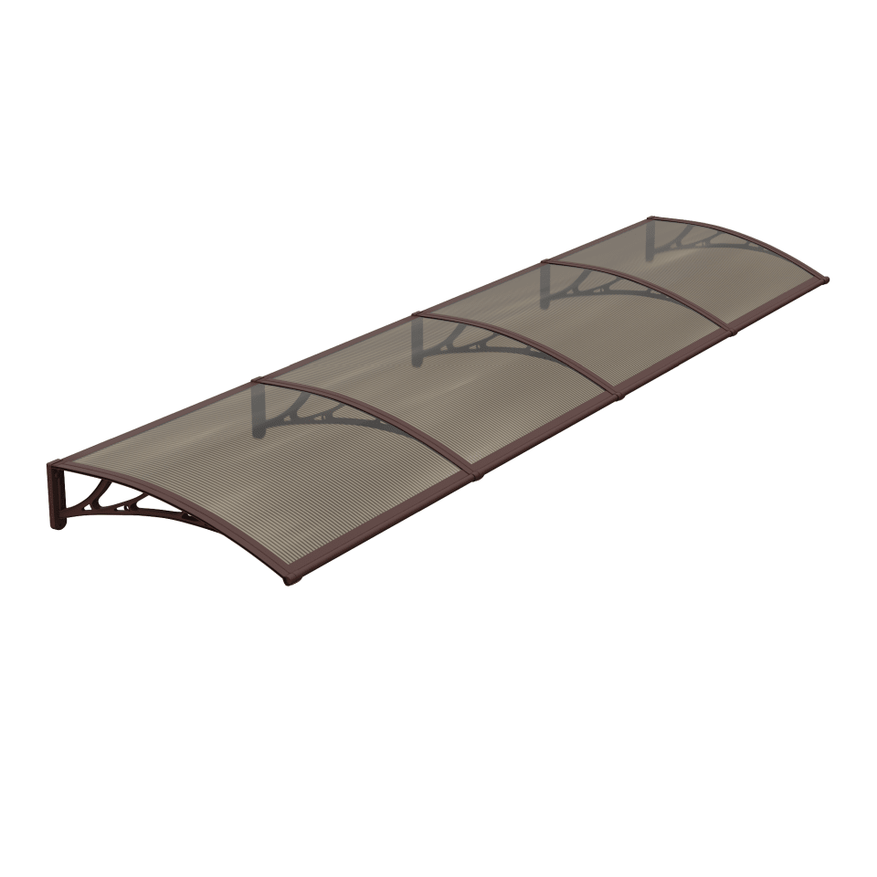 Copertină PREMIUM 400×100 cm, placă 6 mm dintr-o bucată – Maro/Bronz – Maro/Bronz
