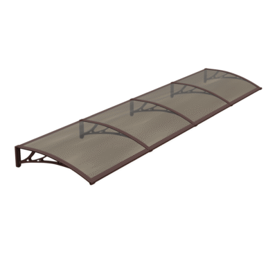 Copertină PREMIUM 400×120 cm, placă 6 mm dintr-o bucată – Maro/Bronz – Maro/Bronz