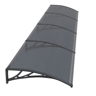 Copertină PREMIUM 400×80 cm, placă 6 mm dintr-o bucată – Negru/Antracit – Negru/Antracit