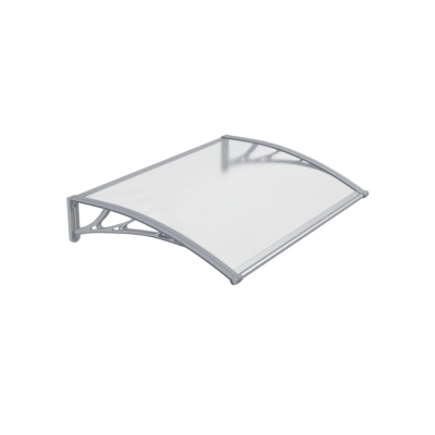 Copertină PREMIUM 80×60 cm, placă 6 mm dintr-o bucată – Gri/Transparent – Gri/Transparent