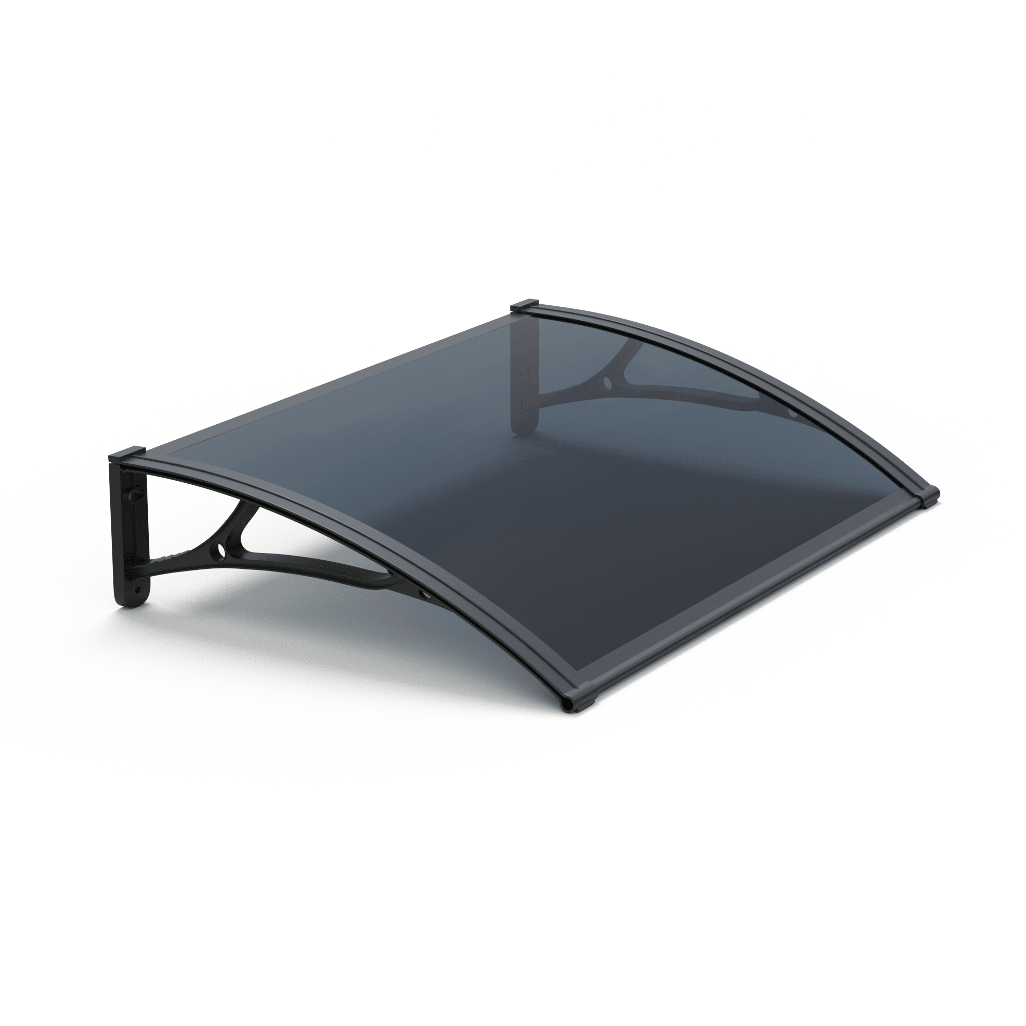 Copertină PRO 100×100 cm din aluminiu și plexiglas – Negru/Antracit – Negru/Antracit